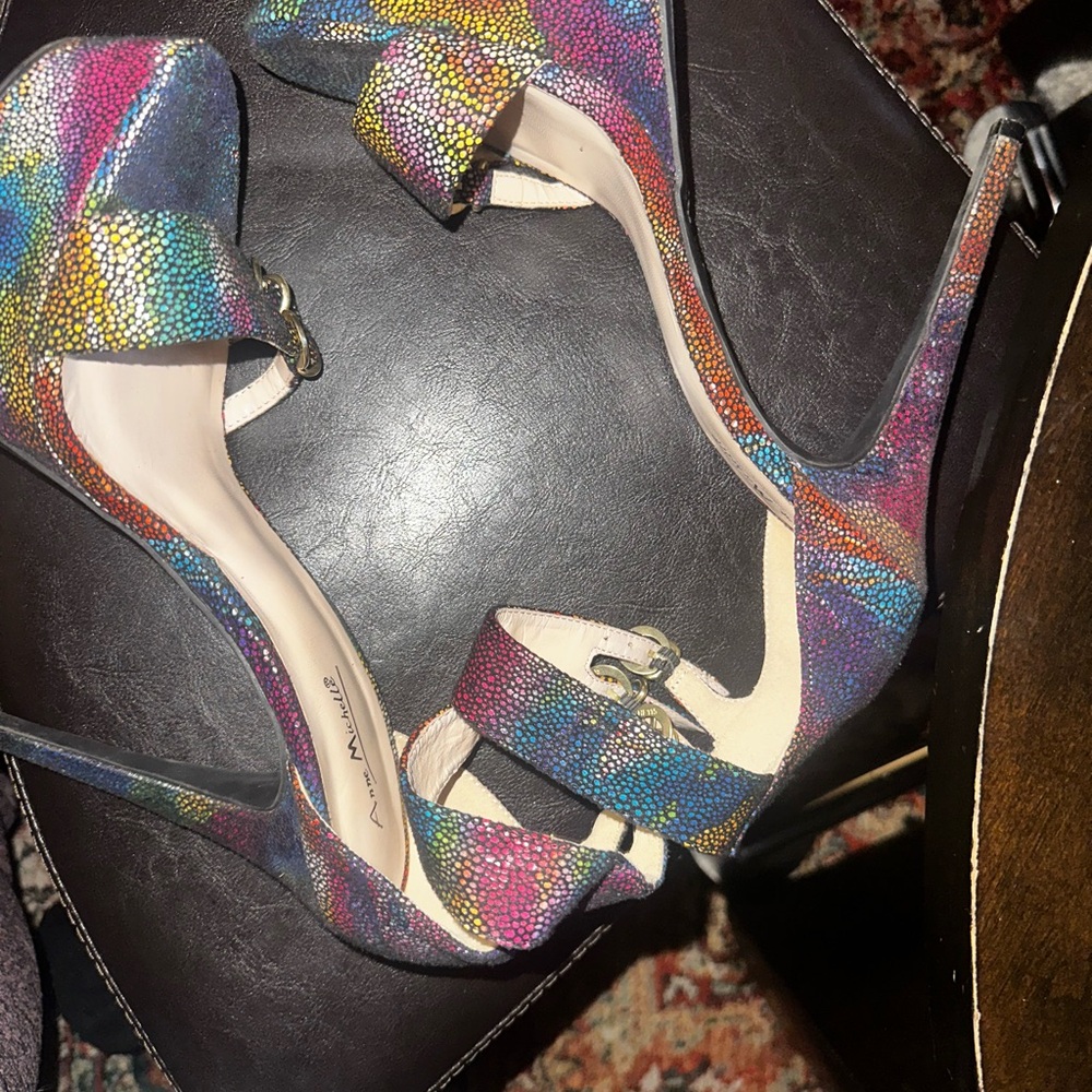 Anne Michelle Multicolor Platform Heels - Picture 6 of 6